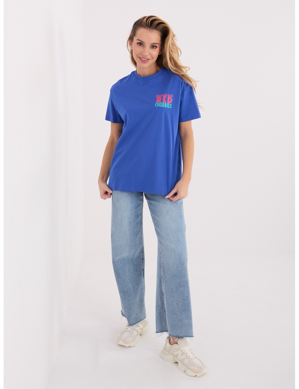 T-shirt-D12022AH02645W-biało-żółty