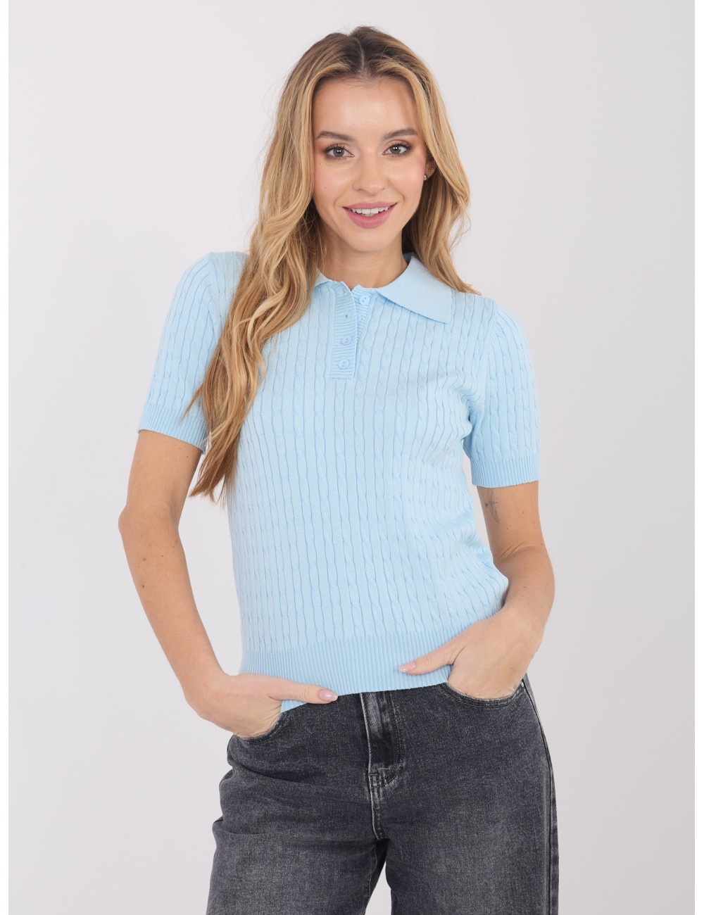 Sweter-PM-SW-CV6679.32-ciemny brązowy