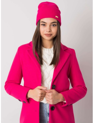 RUE PARIS Jasnofioletowa czapka beanie z dzianiny