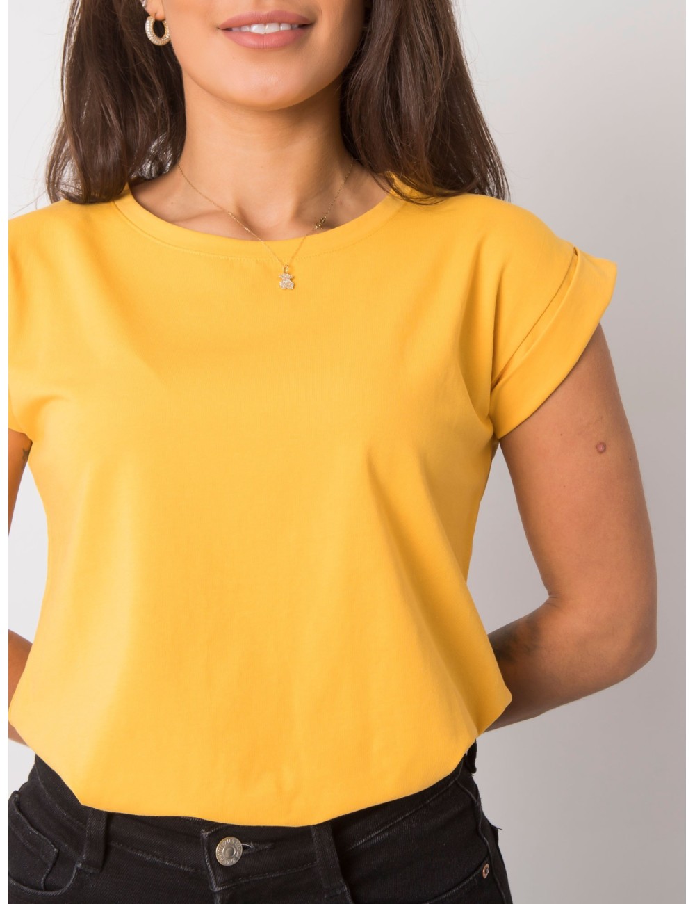 Gładki t-shirt damski