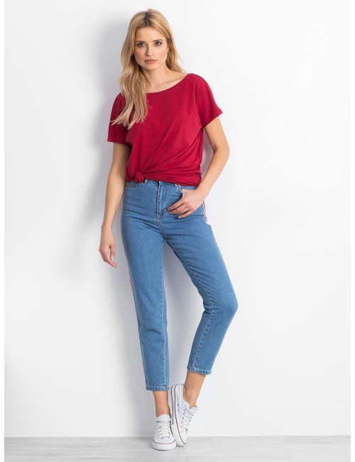 T-shirt z dekoltem z tyłu