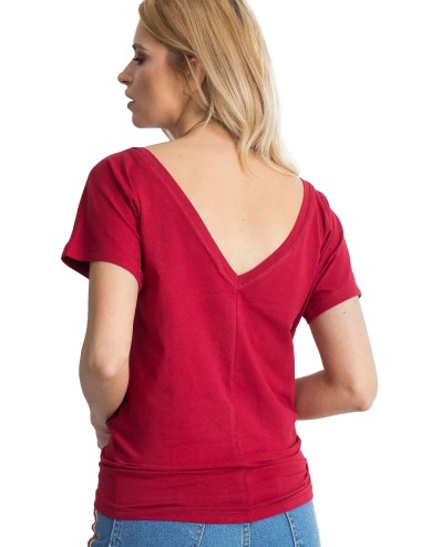 T-shirt z dekoltem z tyłu