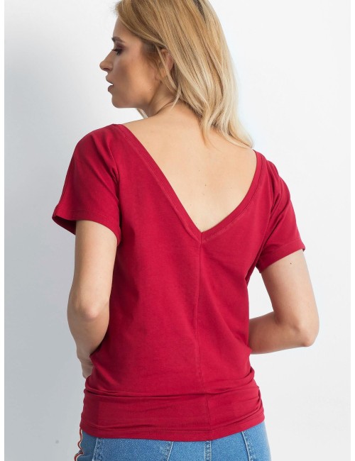 T-shirt z dekoltem z tyłu