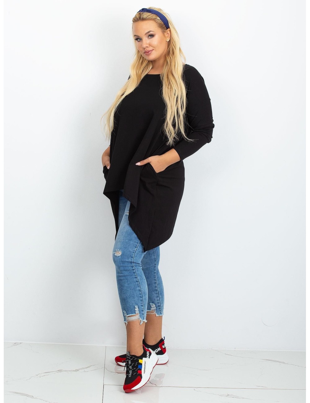 Tunika granatowa plus size