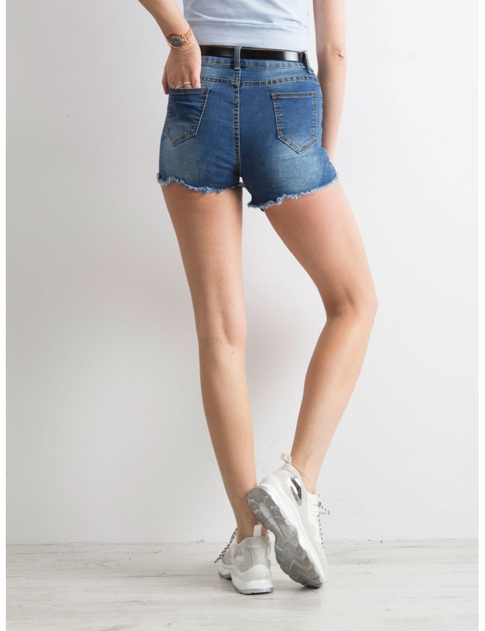 Szorty z perełkami ciemnoniebieskie