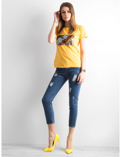 Spodnie ankle jeans z przetarciami