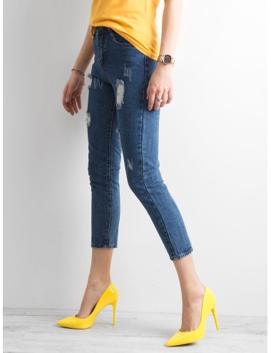 Spodnie ankle jeans z przetarciami
