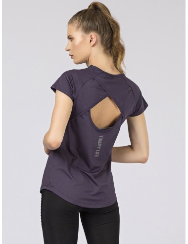 Damski sportowy t-shirt fioletowy TOMMY LIFE