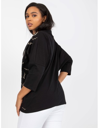 Bawełniana bluzka plus size z printami