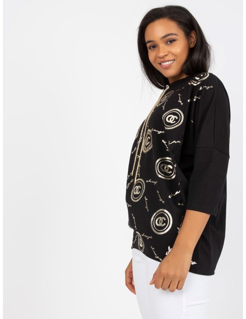 Bawełniana bluzka plus size z printami