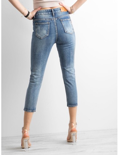 Jeansy mom jeans z przetarciami