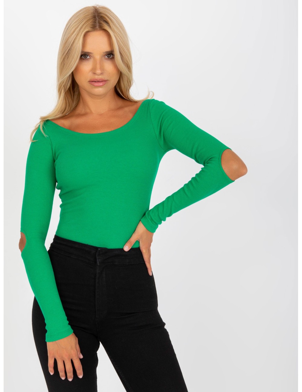 Dopasowana bluzka basic w prążki RUE PARIS