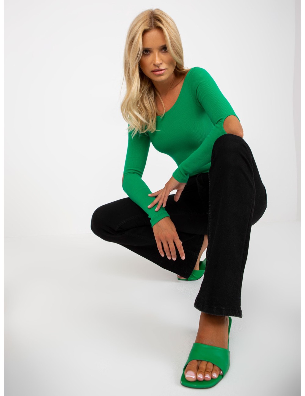 Dopasowana bluzka basic w prążki RUE PARIS