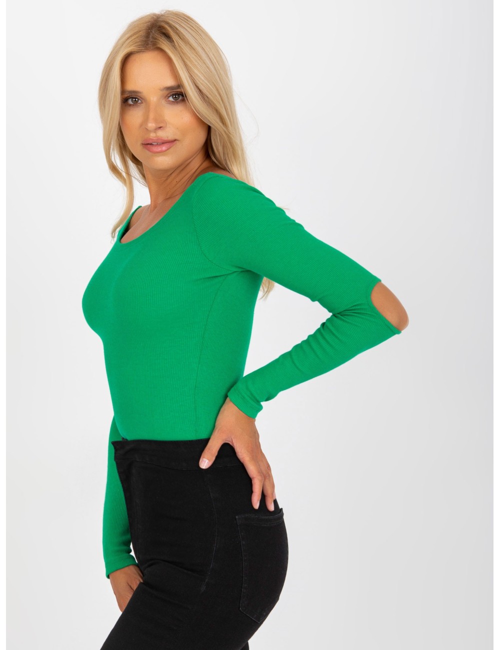 Dopasowana bluzka basic w prążki RUE PARIS