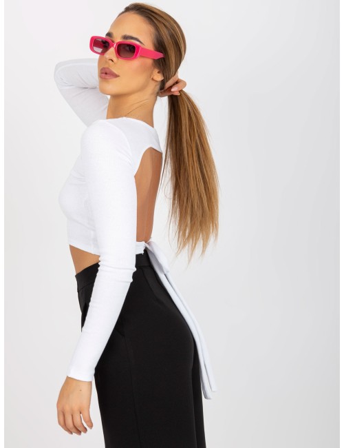 Krótka bluzka basic w prążki RUE PARIS
