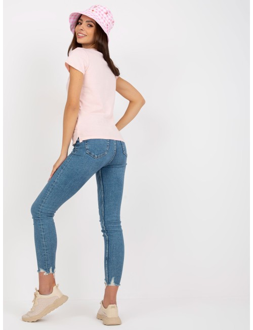 T-shirt basic z dekoltem w serek