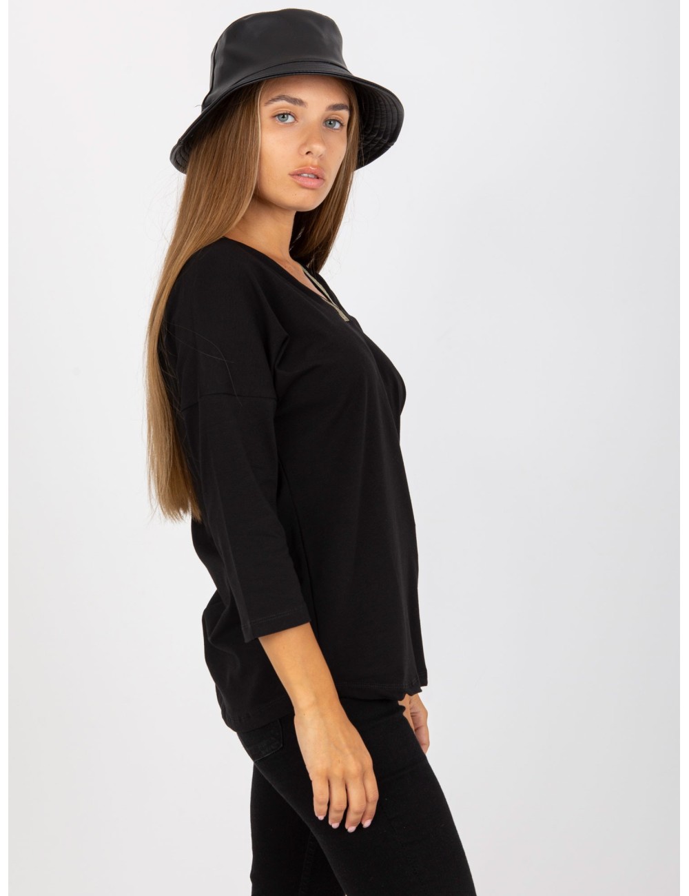 Bluzka oversize z dekoltem V RUE PARIS