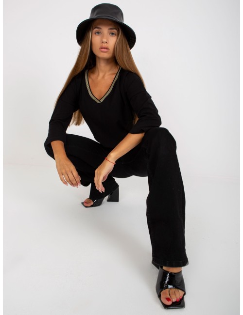 Bluzka oversize z dekoltem V RUE PARIS