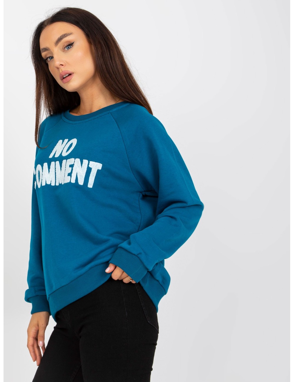 Dresowa bluza bez kaptura z napisem RUE PARIS