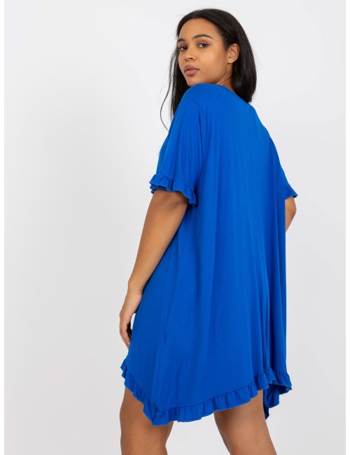 Mini sukienka plus size z falbaną