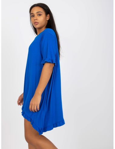 Mini sukienka plus size z falbaną