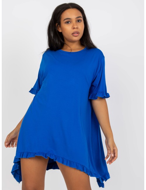 Mini sukienka plus size z falbaną
