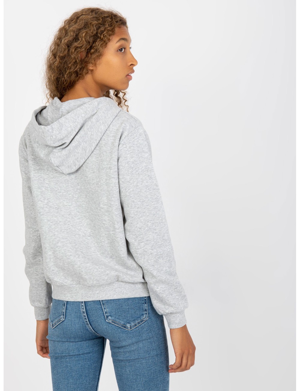 Melanżowa rozpinana bluza basic z kapturem