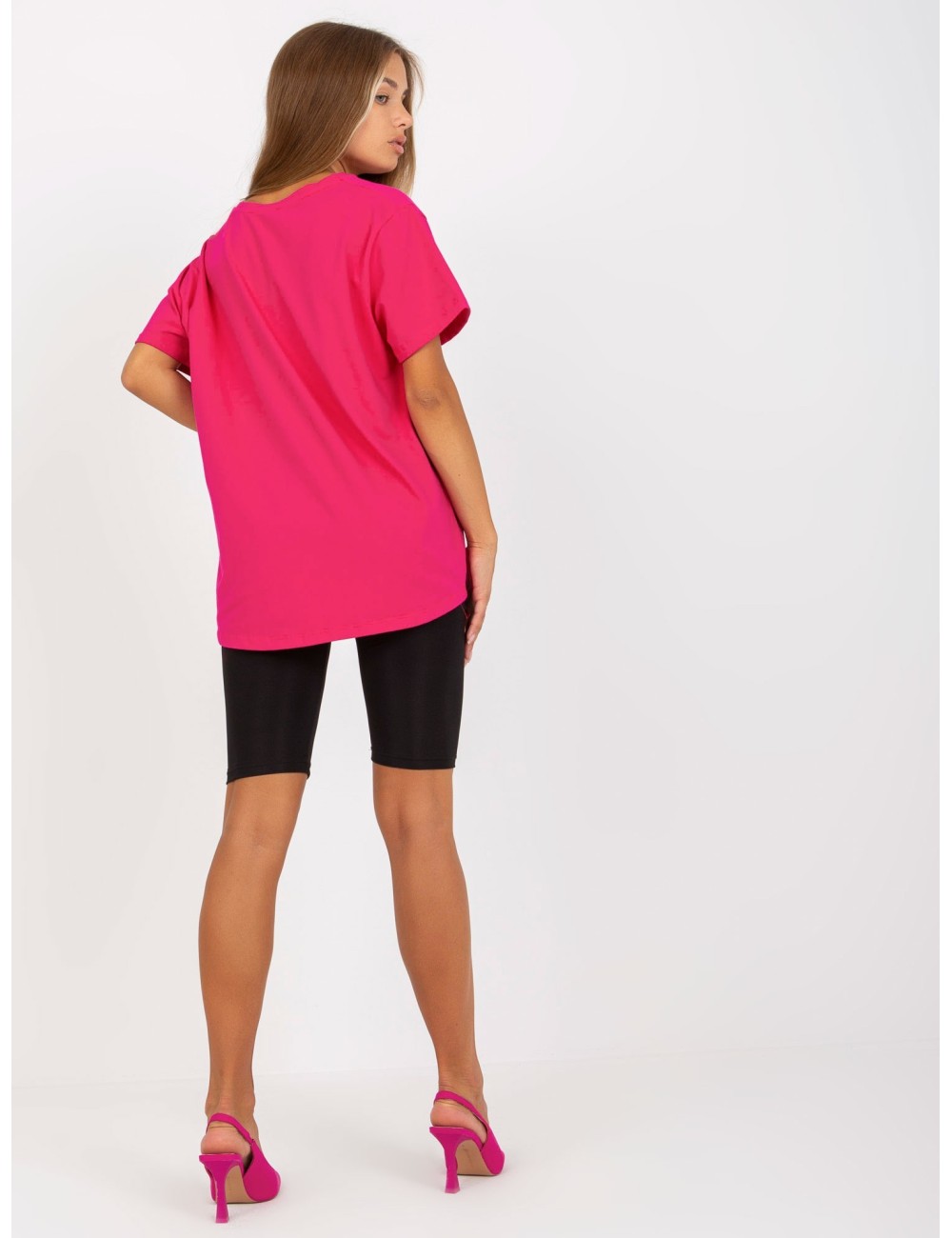 Asymetryczny t-shirt basic z bawełny