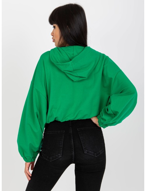 Melanżowa krotka bluza basic ze ściągaczem RUE PARIS