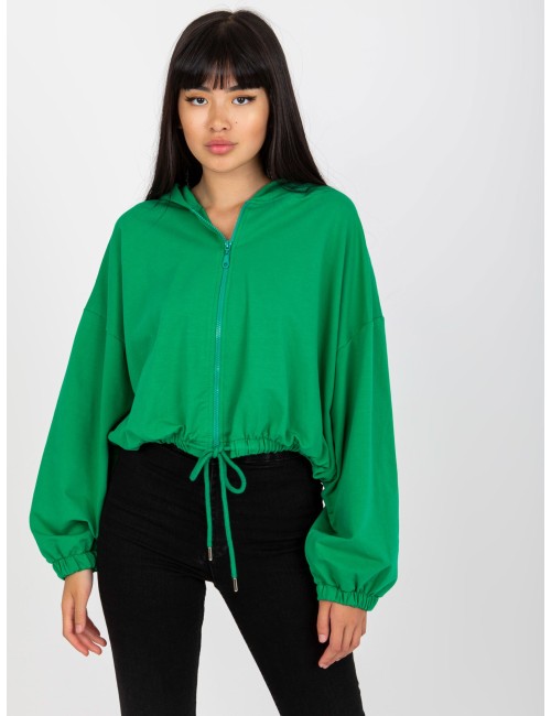 Melanżowa krotka bluza basic ze ściągaczem RUE PARIS