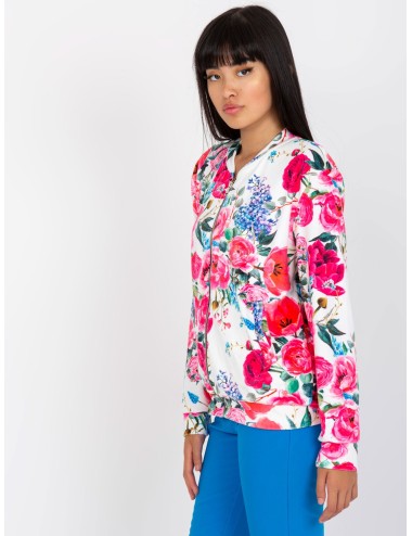 Welurowa bluza bomberka w kwiaty RUE PARIS