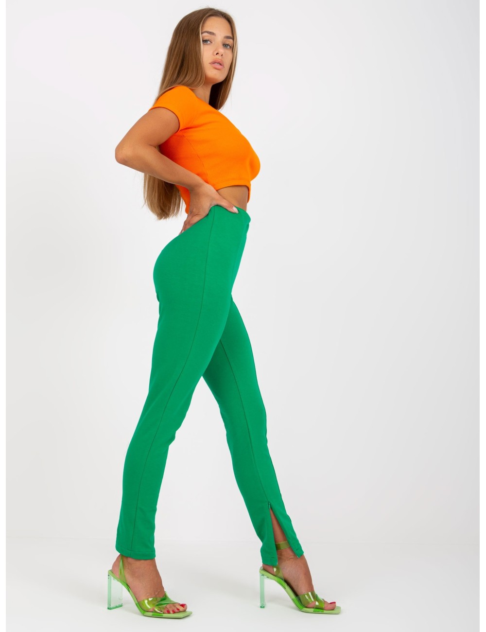 Legginsy basic z suwakami RUE PARIS