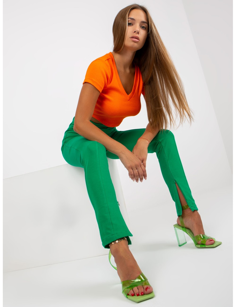 Legginsy basic z suwakami RUE PARIS