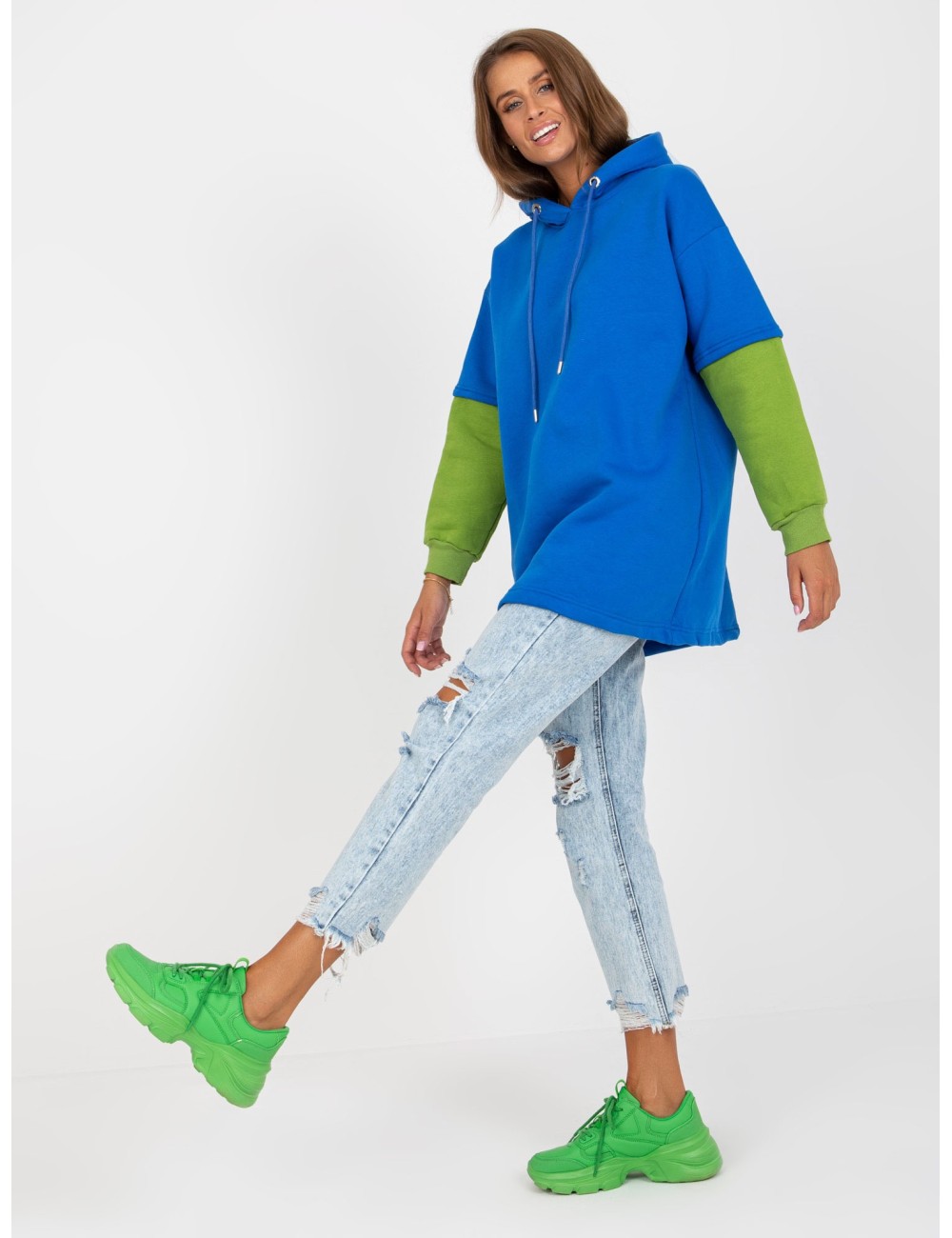 Damska bluza basic z kapturem RUE PARIS