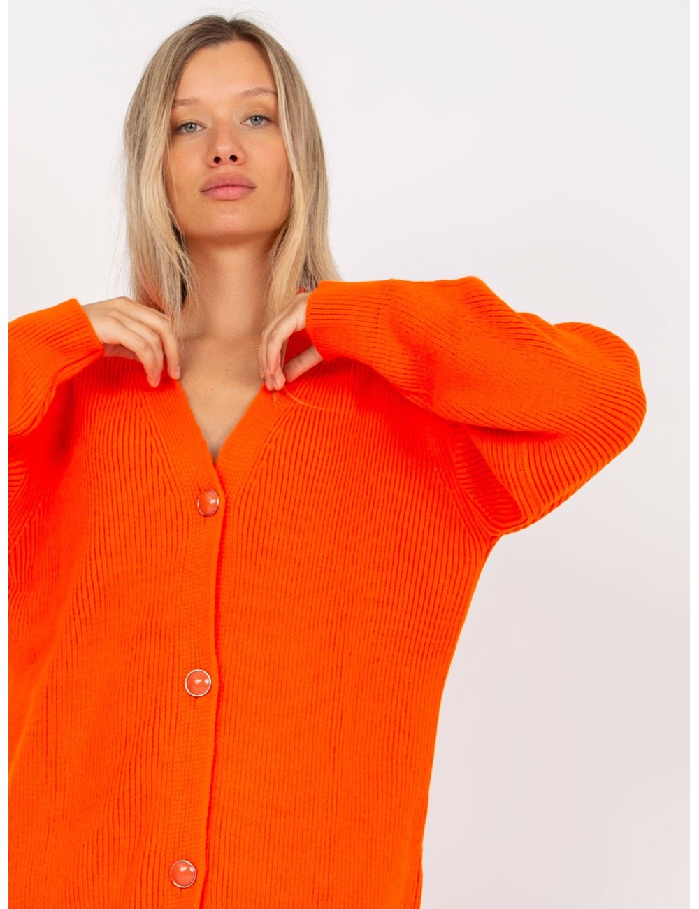 Sweter rozpinany z ozdobnymi guzikami RUE PARIS