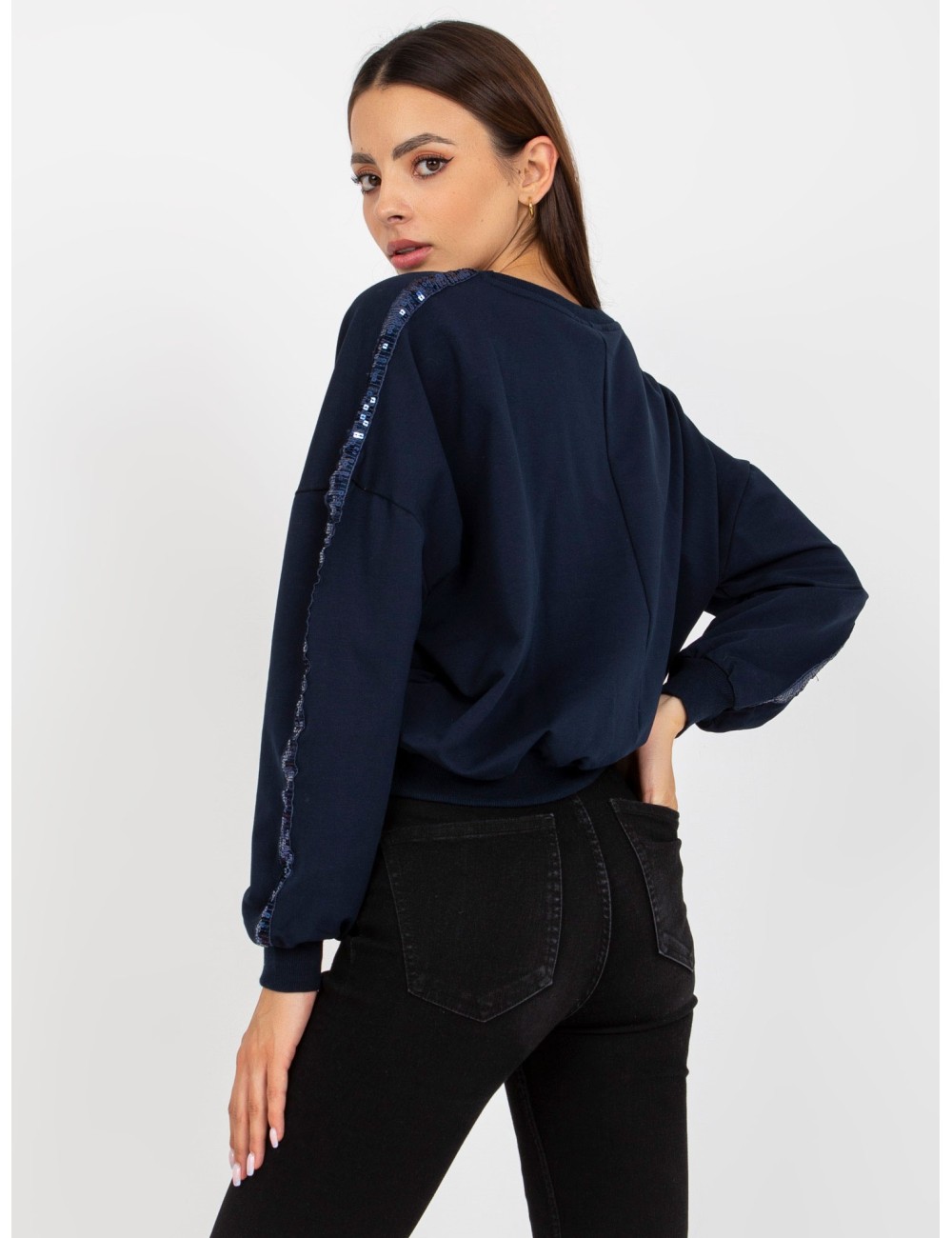 Krótka bluza bez kaptura z cekinami RUE PARIS
