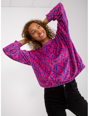 Welurowa bluza z nadrukiem RUE PARIS