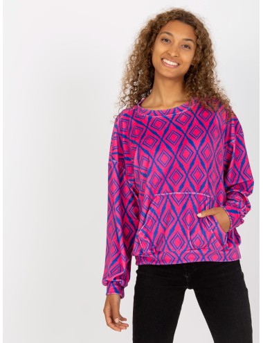 Welurowa bluza z nadrukiem RUE PARIS