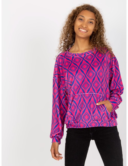 Welurowa bluza z nadrukiem RUE PARIS