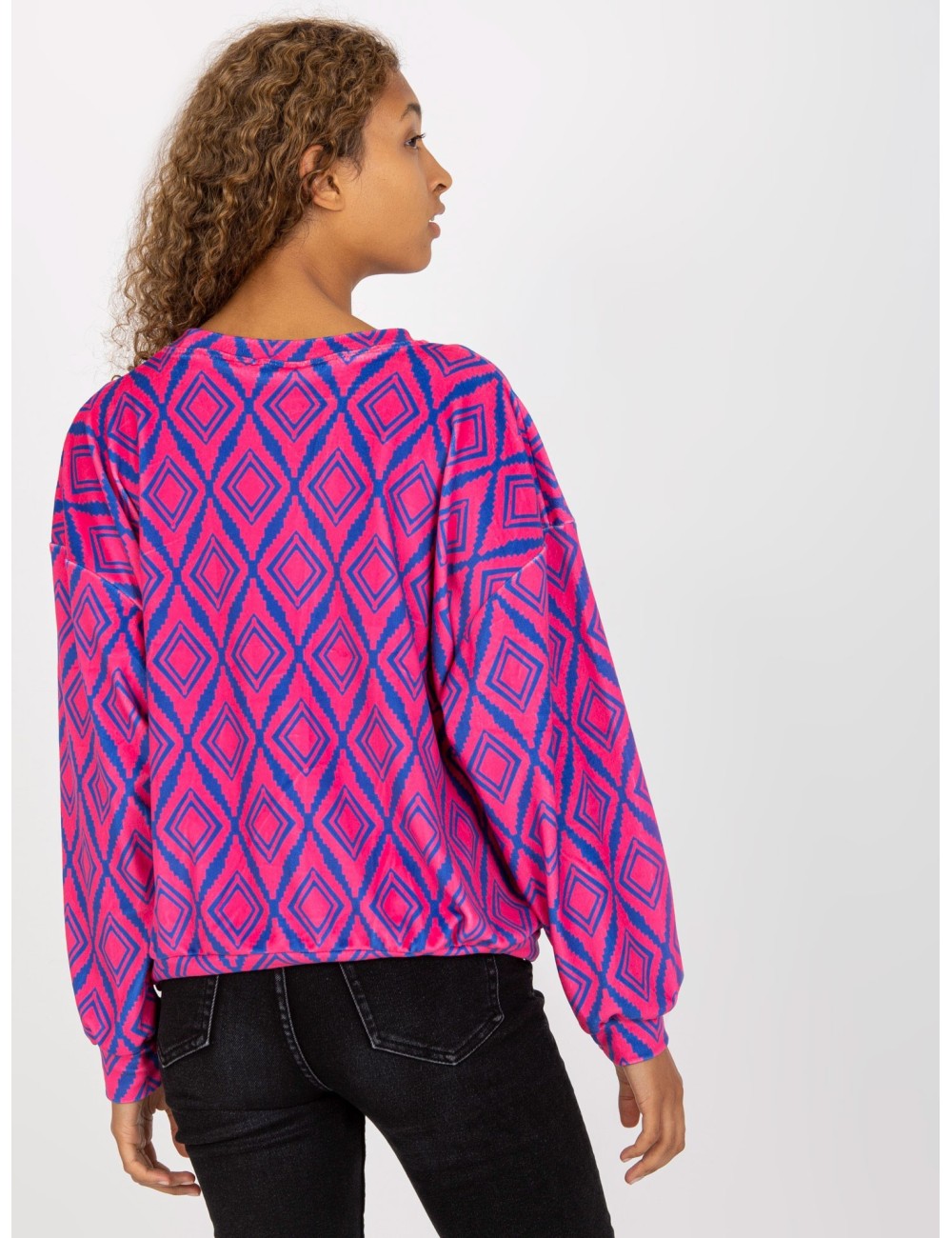 Welurowa bluza z nadrukiem RUE PARIS