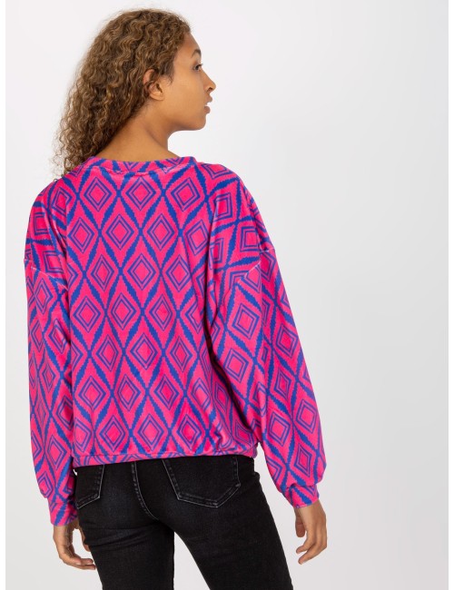 Welurowa bluza z nadrukiem RUE PARIS