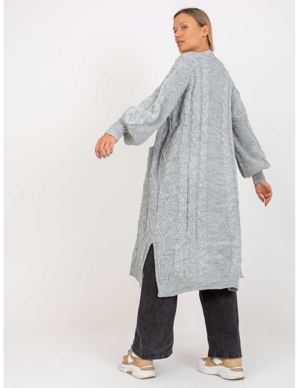 Maxi kardigan z kieszeniami RUE PARIS