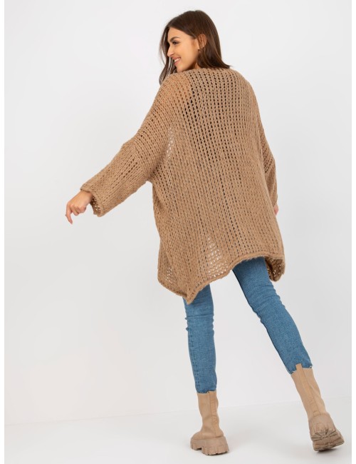 Brązowy dzianinowy kardigan oversize OCH BELLA