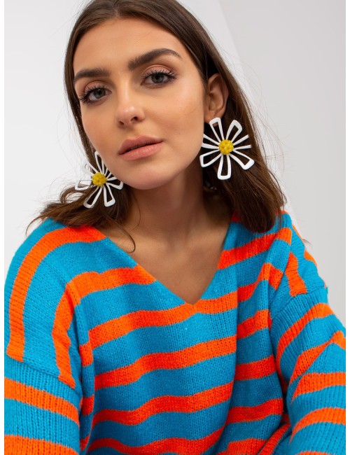 Sweter oversize z dekoltem V OCH BELLA