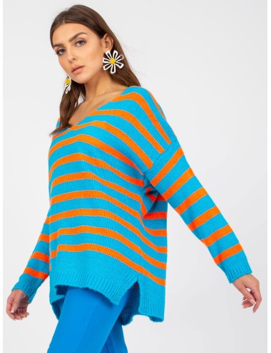 Sweter oversize z dekoltem V OCH BELLA