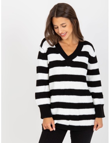 Dłuższy sweter oversize z wełną RUE PARIS