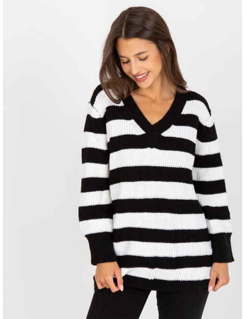 Dłuższy sweter oversize z wełną RUE PARIS