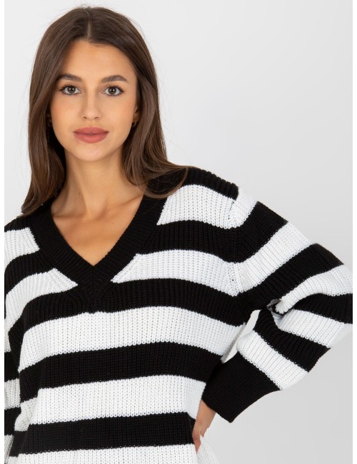 Dłuższy sweter oversize z wełną RUE PARIS