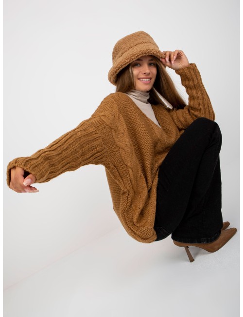 Sweter oversize z warkoczami OCH BELLA
