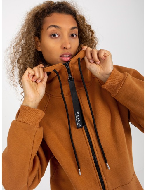 Długa rozpinana bluza basic z kapturem RUE PARIS